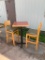 Laminate Top Pub Table w/ Two Pub Style Bar Stools