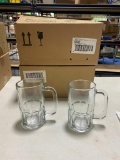 2 Cases, 1 Dozen (12) - 20oz Glass Beer Mugs by Anchor Hocking, Twenty Ounce Beer Mugs