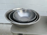 Lot of 7 Stainless Steel Nesting Mixing Bowls