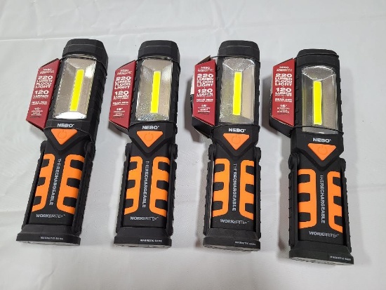 (4) NEBO WorkBrite Work Lights w/ Charging Cable