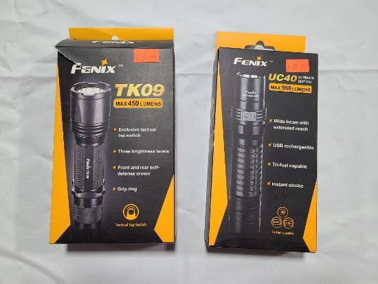 Lot of 2; FENIX Portable Flashlights Model TK09 & UC40