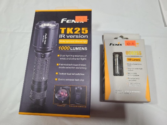 Lot of 2; FENIX Portable Flashlights TK25 & UCO2SS
