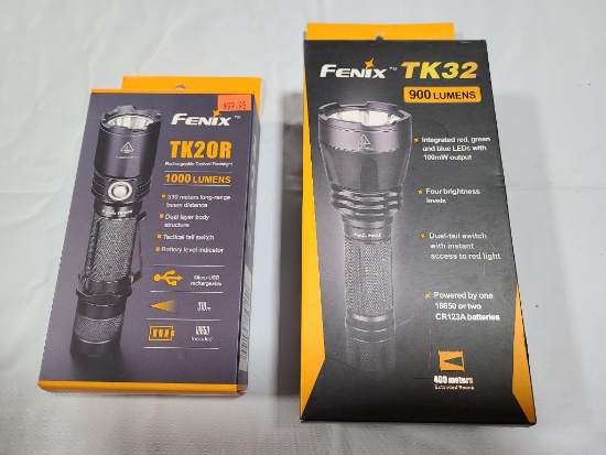 Lot of 2; FENIX Portable Flashlights TK20R & TK32