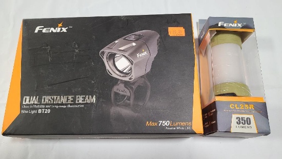 Lot of 2; FENIX Dual Distance Beam Bike Light BT20 & Lantern CL25R