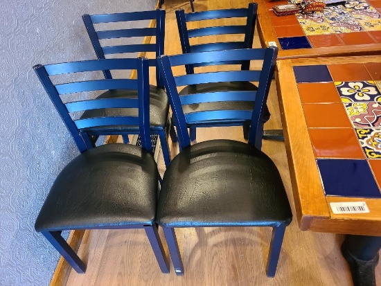 4 MTS Seating Metal Ladder Back Restaurant Chairs w/ Cushioned Seat 4x$