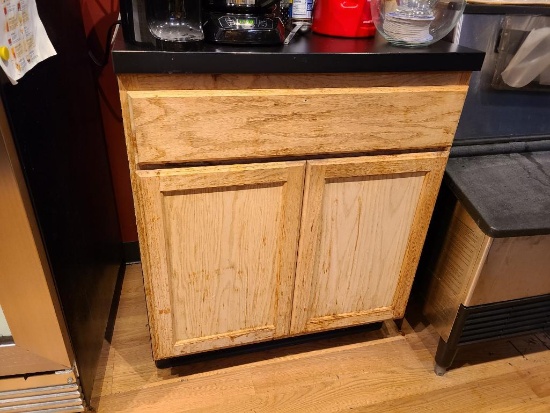 Free Standing 2-Door Wooden Kitchen Cabinet or Base Cabinet w/ Laminate Top