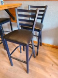 2 MTS Seating Metal Ladder Back Restaurant Bar Stools w/ Cushioned Seat 2x$