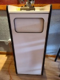 Trash Recepticle 48in x 21in x 21in w/ Trash Can, Swing Top Entry, Hinged Front Door