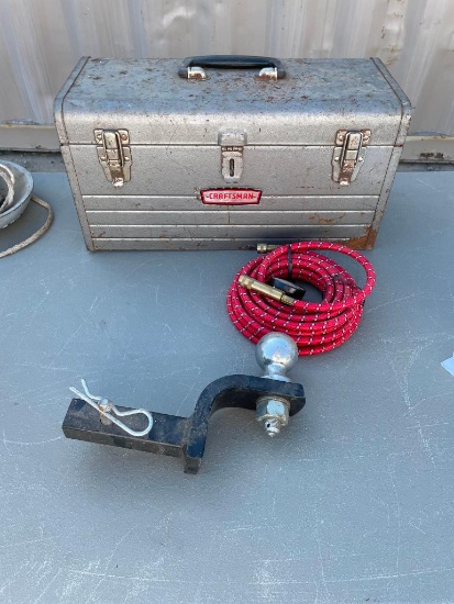 Metal Craftsman Tool Box, 2in Receiver Hitch and Pin, Air Hose