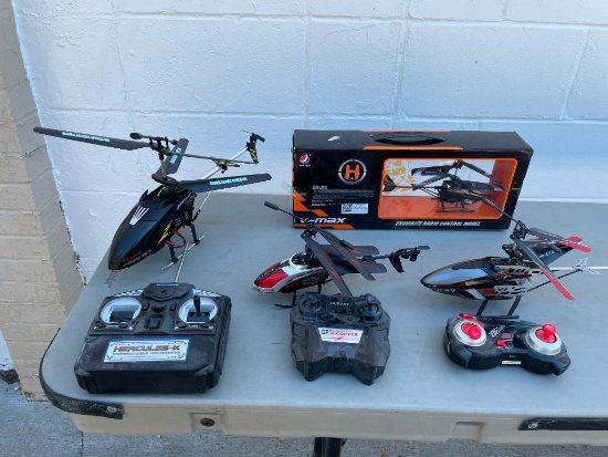 Four RC Helicopters