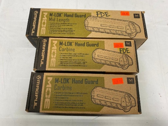 Lot of 3; Magpul MOE M-LOK Mid-Length & Carbine Hand Guards