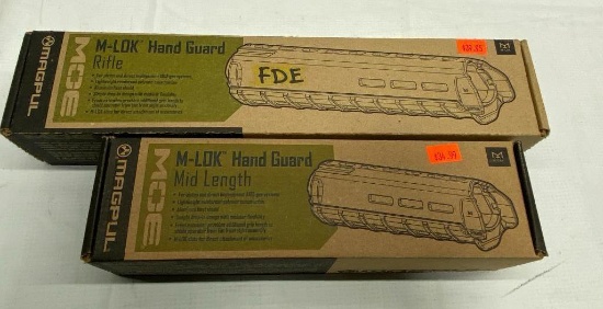 Lot of 2; Magpul MOE M-LOK Mid-Length & Rifle Hand Guards