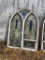 4-Panel Arched Tombstone Shape Stained Glass Church Windows - Large Approx. 84in Tall, 48in Wide