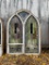 4-Panel Arched Tombstone Shape Stained Glass Church Windows - Large Approx. 84in Tall, 48in Wide