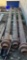Lot of 3 Early Cast Iron Columns, One Side Flush for Installing on Building, 12ft 6in Tall Approx.