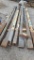 7 Matching Art Deco Cast Iron Columns, 150in, From Omaha Building w/ 2 Horizontal Cast Iron Beams