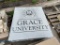Concrete Embossed Grace University Monument Cornerstone
