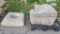 2 Pieces, Building Salvage, Concrete Decorative Cornerstone, Large Concrete Base
