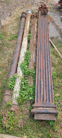 Early Cast Iron Building Column, Ornate, 174in x 12in x 12in