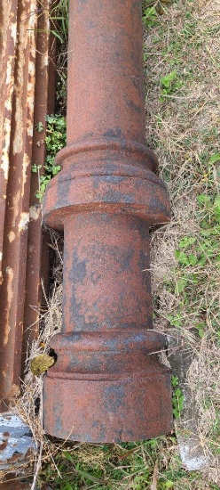 Early Cast Iron Building Column, 154in x 8in, Round Design