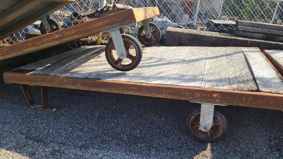 Industrial Warehouse Cart 2 Legs, 2 Casters, 60in x 36in