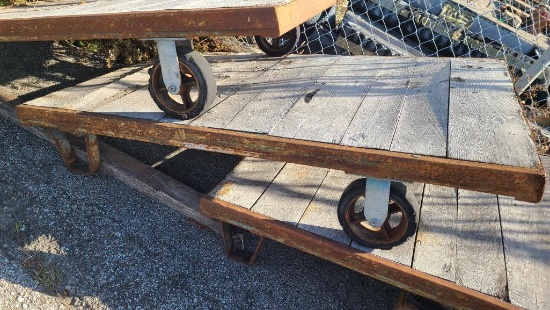 Industrial Warehouse Cart 2 Legs, 2 Casters, 60in x 36in