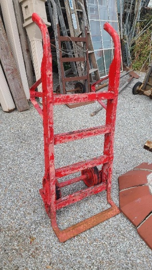 Older Industrial 2-Wheel Hand Truck w/ Old Red Paint