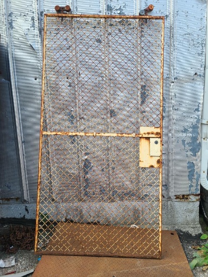 Old Metal Sliding Chain Link Gate, 83in x 42in