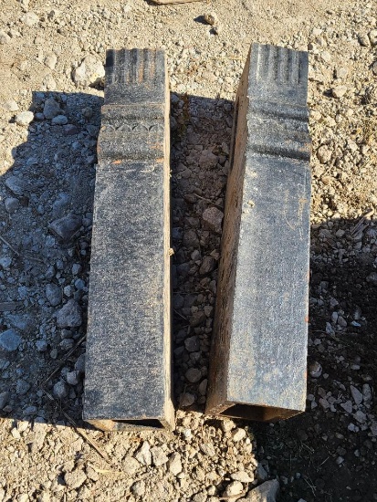 Pair of Architectural Salvage Cast Iron Building Corbels or Decorative Posts 29.5in