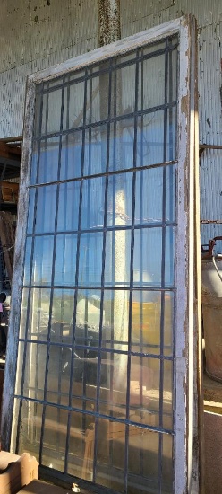 Reclaimed Leaded Glass Window, 2 Piece, Bottom Opens, Frame 102in x 37in From St Agnes Church