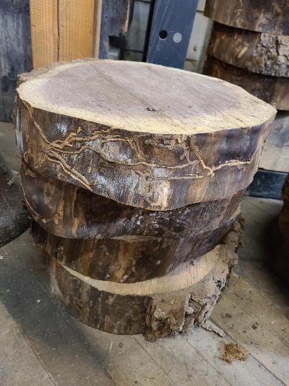 Four Kiln Dried Walnut Live Edge Slabs Approx. 14in