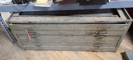 6-Drawer Metal Flat File Map Cabinet (No Top Crown) - 47in x 36in x 20in High