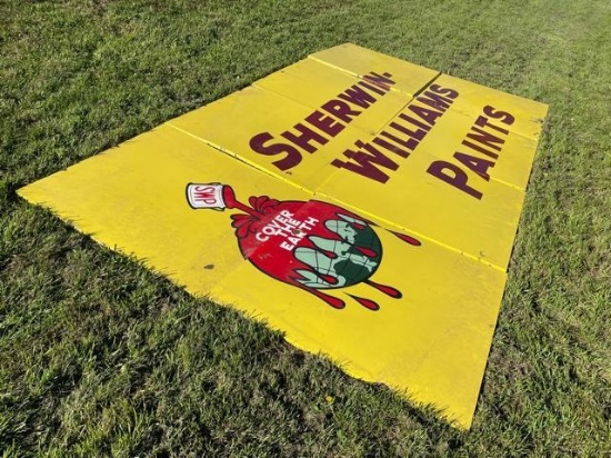 Sherwin Williams Paints Cover the Earth 8-Section Porcelain Sign, 16ft 7in x 9ft