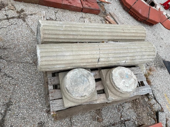 Pallet of 5 Architectural Salvage Columns from Old Omaha Police Department