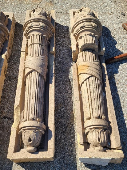 Union Pacific Building UP Concrete Building Architectural Salvage Decorative Pieces, 53.5in x