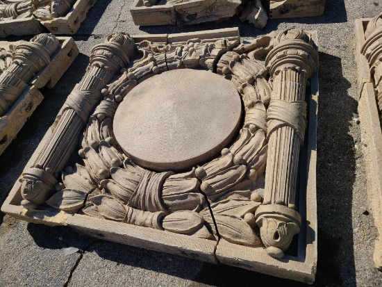 Union Pacific Building UP Concrete Building Architectural Salvage Decorative Pieces, 54in x 54in,