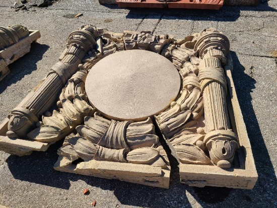 Union Pacific Building UP Concrete Building Architectural Salvage Decorative Pieces, 54in x 54in,