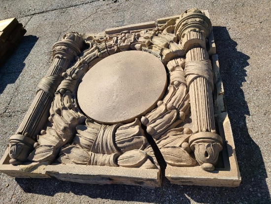 Union Pacific Building UP Concrete Building Architectural Salvage Decorative Pieces, 54in x 54in,