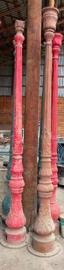 Lot of 2 Cast Iron Lamp Posts, Antique