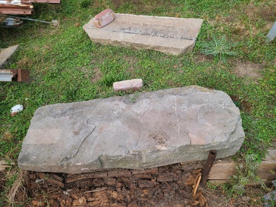Two Large Curb Stone Landscaping Boulders / Stone, 48in 44in