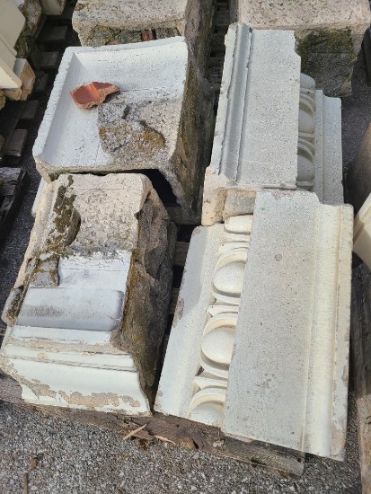 Pallet of Omaha Building Architectural Salvage Terracotta, Egg & Dart