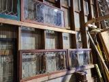 Four Antique Leaded Glass Windows, 52in x 24in