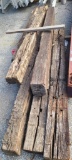 Six Rough Reclaimed Wood Beams, Some 9in x 7in x 100in (+)