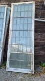 Three Reclaimed Leaded Glass Windows, 2 Piece, Bottom Opens, Frame 102in x 37in From St Agnes Church