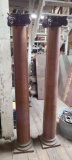 Two Early Wooden Posts or Columns w/ Caps - Very Nice