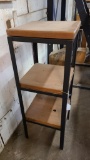 Reclaimed Wood and Steel 3-Tier Table or Stand, 15in x 15in x 41in