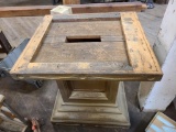 Architectural Salvage from St Agnes Church, Wood Base, Old Gold Paint - 26in x 23in x 27in H