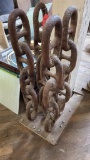 Reclaimed Steel Link Table Legs, Approx. 30in H