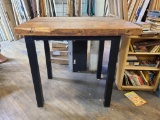 Reclaimed Bar Top / High Top Table, 48in 36in x 45in High - Steel Frame