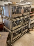 Stainless Steel Commercial Animal Kennel, Mobile w/ 6 Kennels
